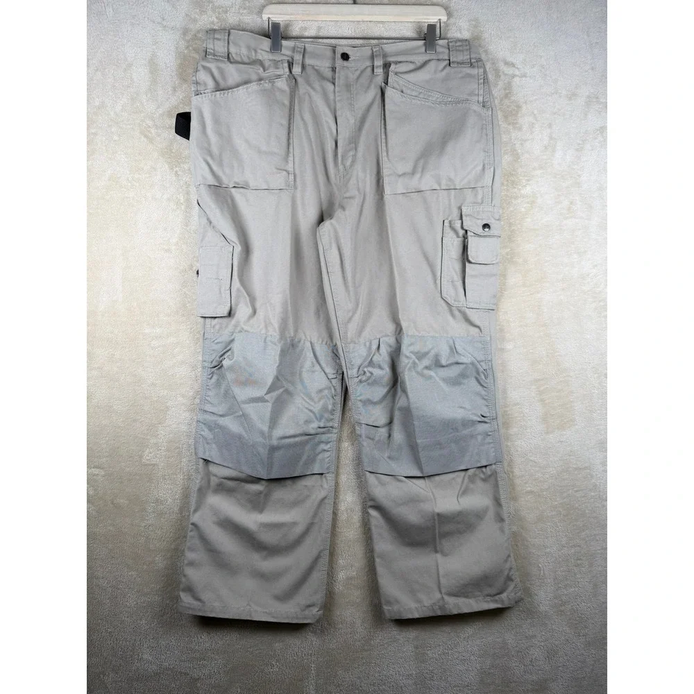 BLAKLADER Workwear Cargo Pants Beige Utility Double Knee Multi-Pockets Men 42X30